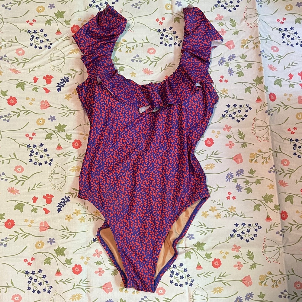J.Crew Liberty floral swimsuit Ruffled One-Piece size 6